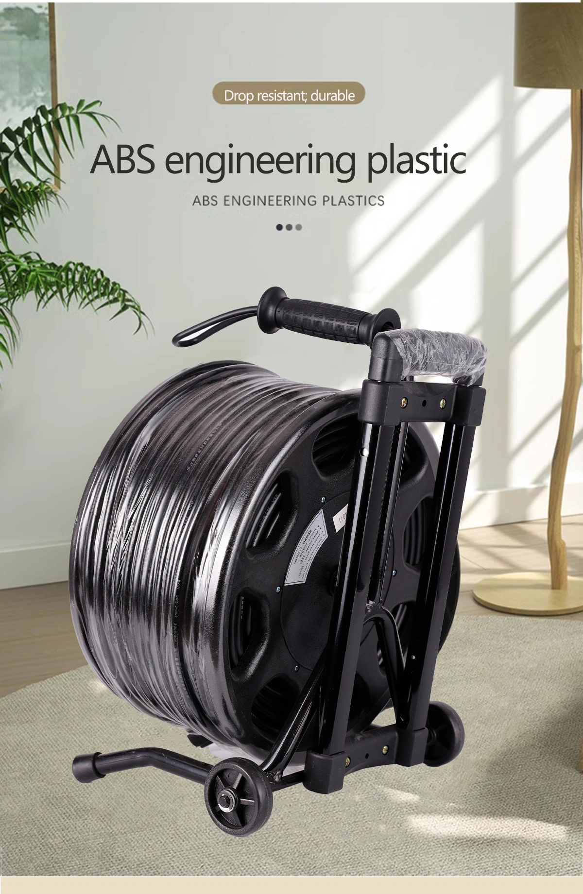 Heavy-Duty Extension Cord Reel (100% Oxygen-Free Copper Wire)