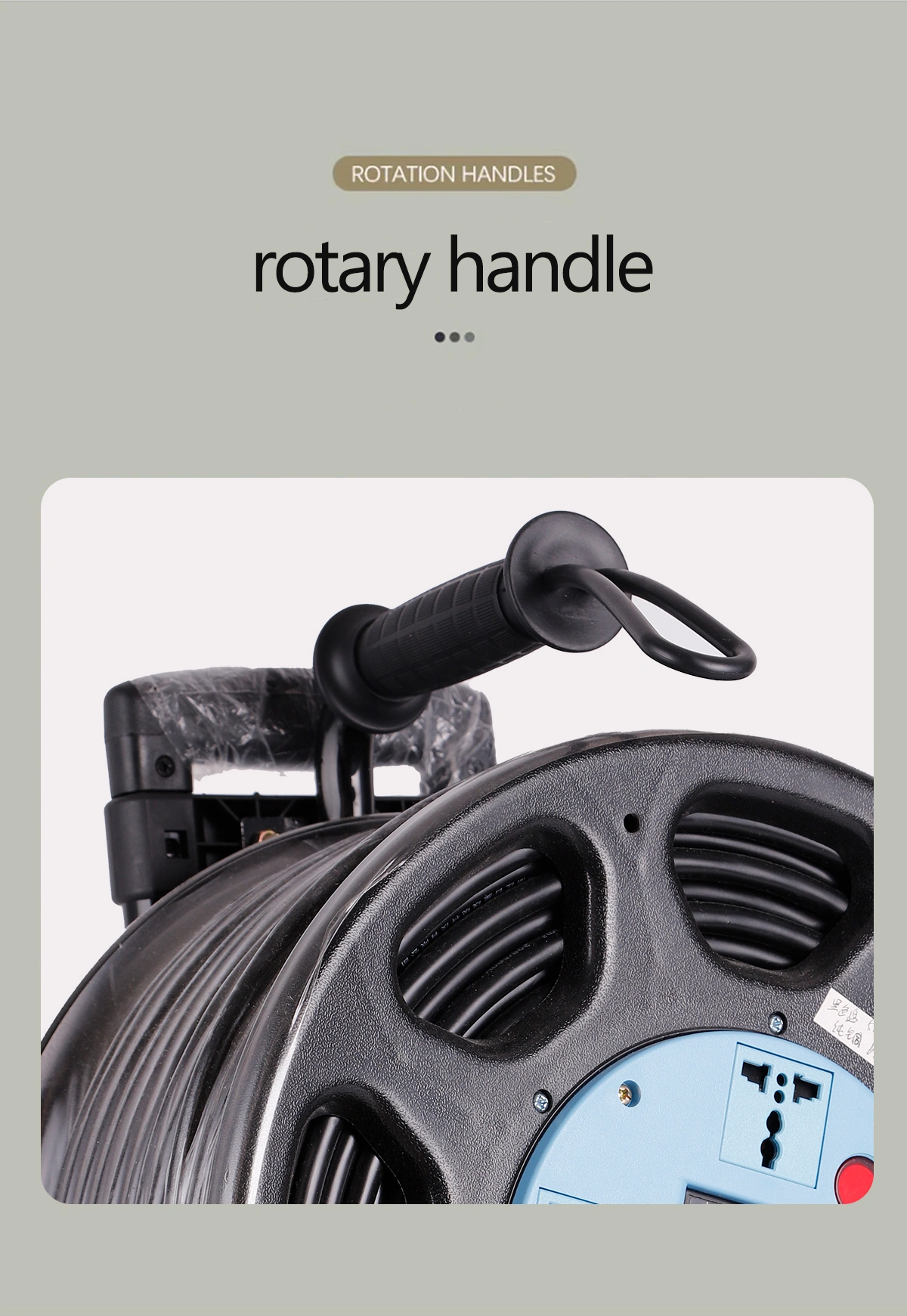 Heavy-Duty Extension Cord Reel (100% Oxygen-Free Copper Wire)