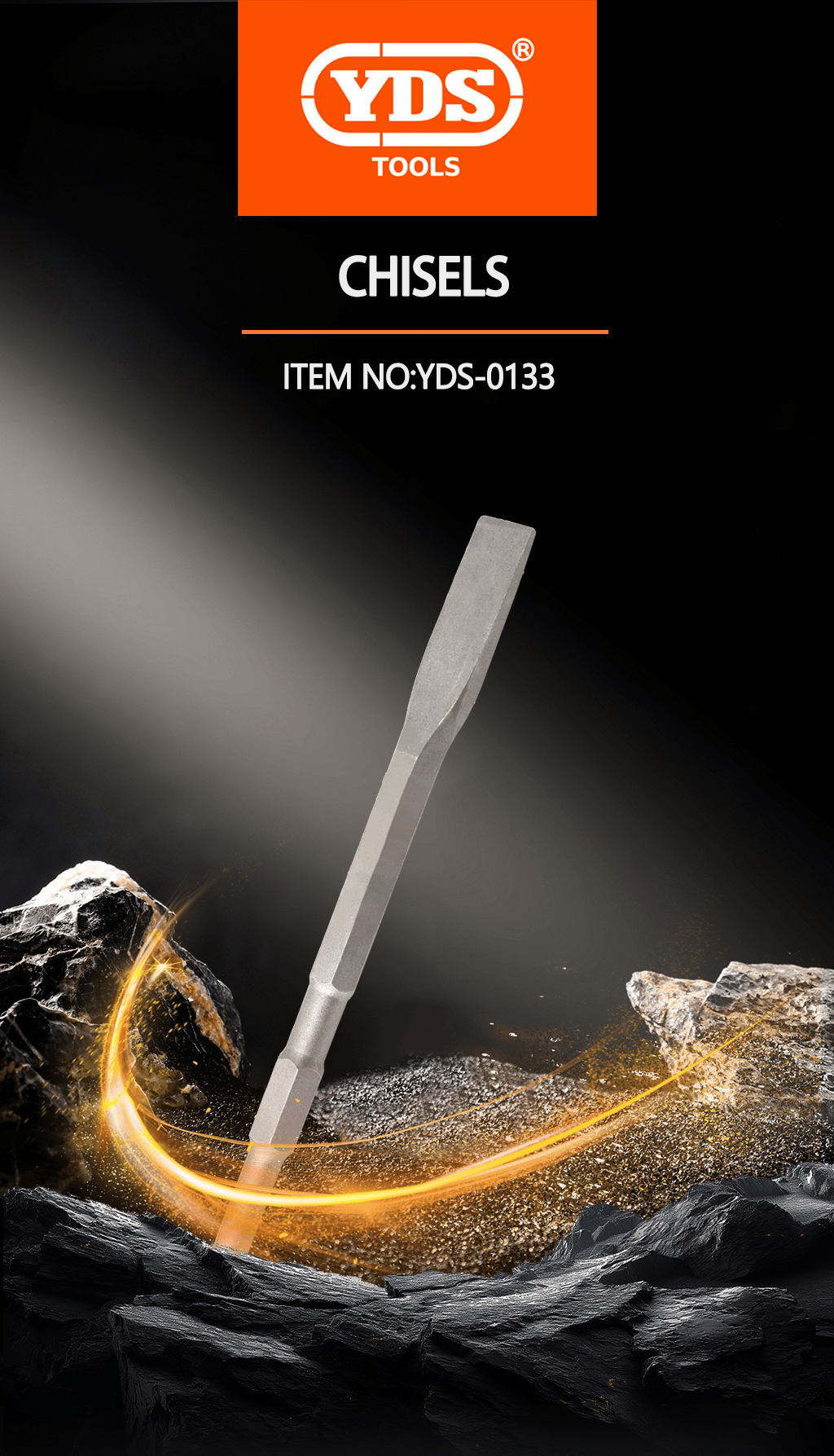 Long hexagonal hook chisel