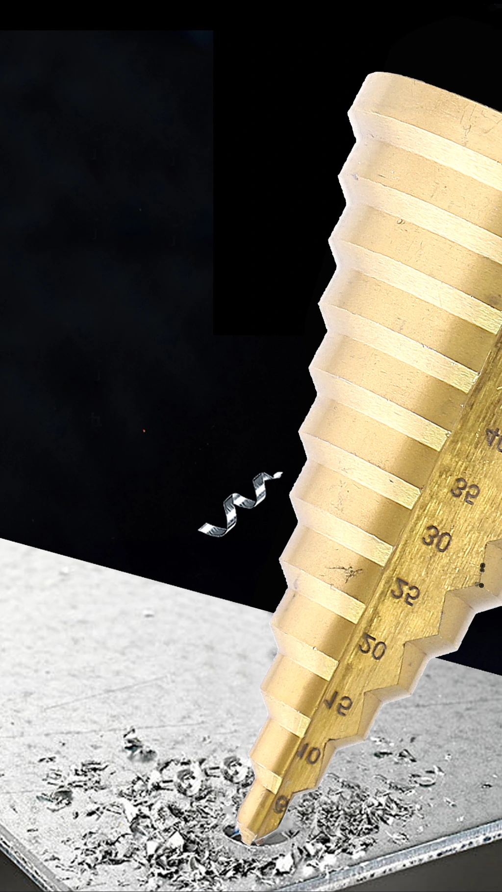Triangular handle step drill bit Straight groove