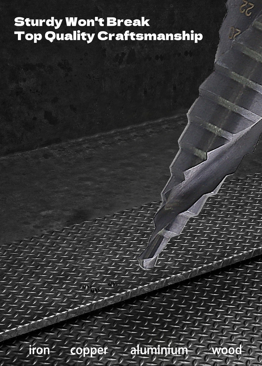 Triangular shank step drill spiral groove
