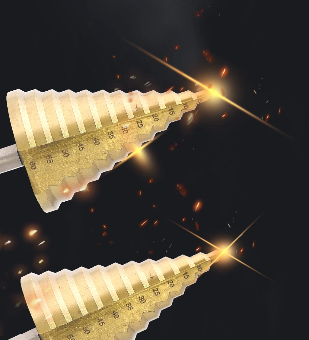 Triangular handle step drill bit Straight groove