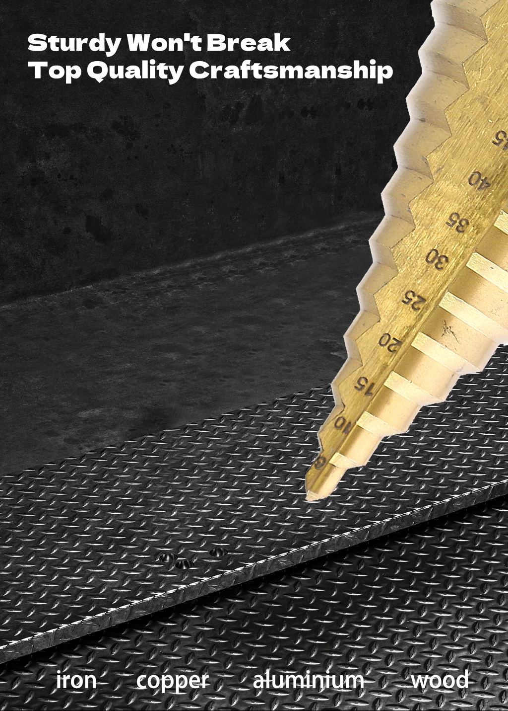 Triangular handle step drill bit Straight groove