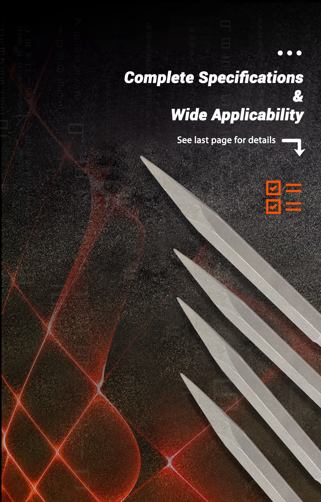 Long hexagonal tip chisel