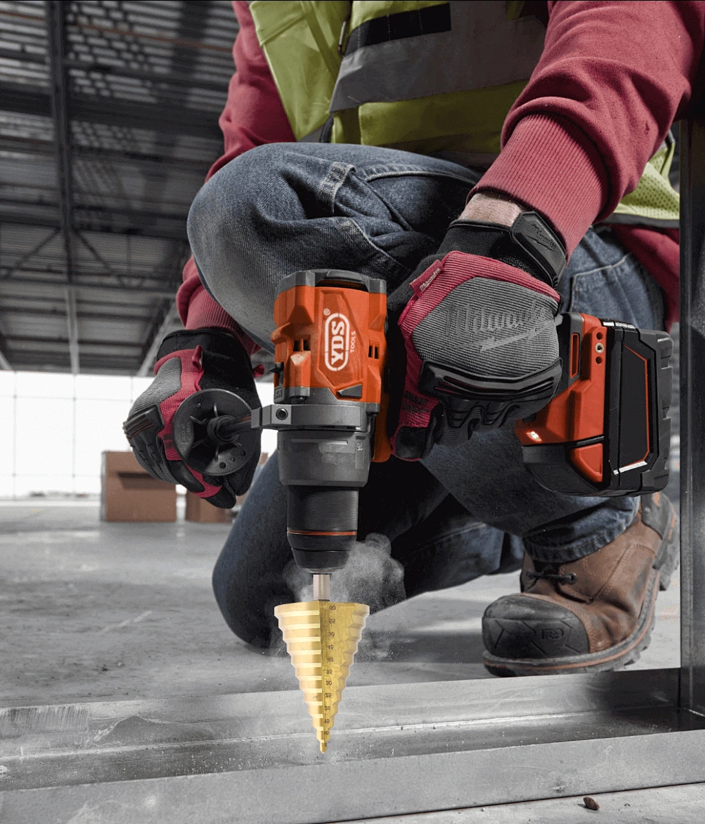 Triangular handle step drill bit Straight groove