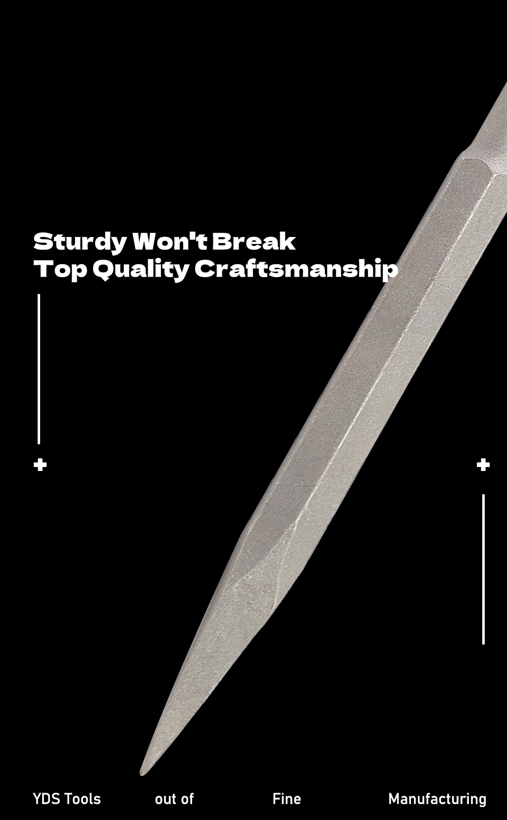 Long hexagonal tip chisel